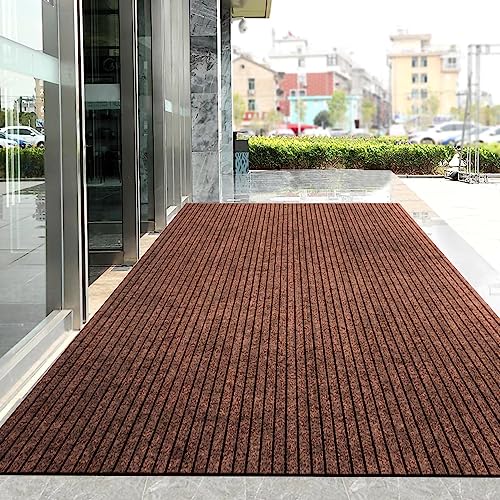 Bcrio 玄関マット 業務用 家庭用 屋外 室内 滑り止め 速乾 吸水 泥落とし 洗える エントランスマット 耐磨耗性 玄関 オフ ィス お店（コーヒー色60*240）