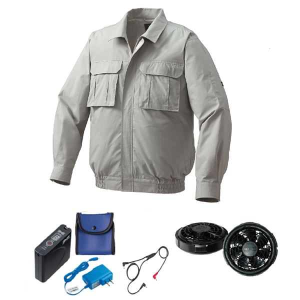 KU91900 空調服 綿薄手 脇下マチ付 FAN2300B/LISUPER1 モスグリーン L