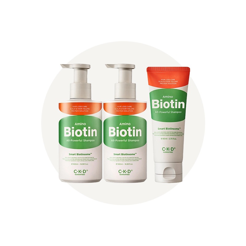 [CKD] アミノビオチン オールパワーシャンプー 500ml x 2 + 80ml