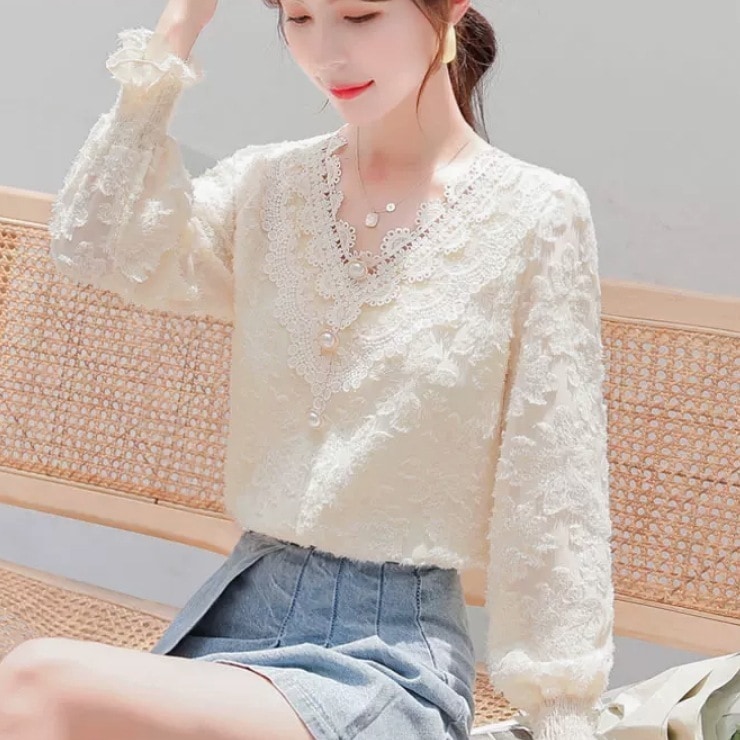 トップス デート シャツ ブラウス カットソー 袖あり 長袖 レース かわいい 大人可愛い きれいめ シンプル カジュアル 大人 上品 おしゃれ お洒落 かっこいい レトロ 大人女子 こなれ感