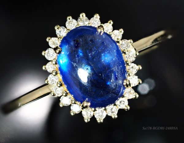 天然石 ダイヤモンド サファイア リング 指輪 刻印有 数量限定 18金 YG 74 79,200円