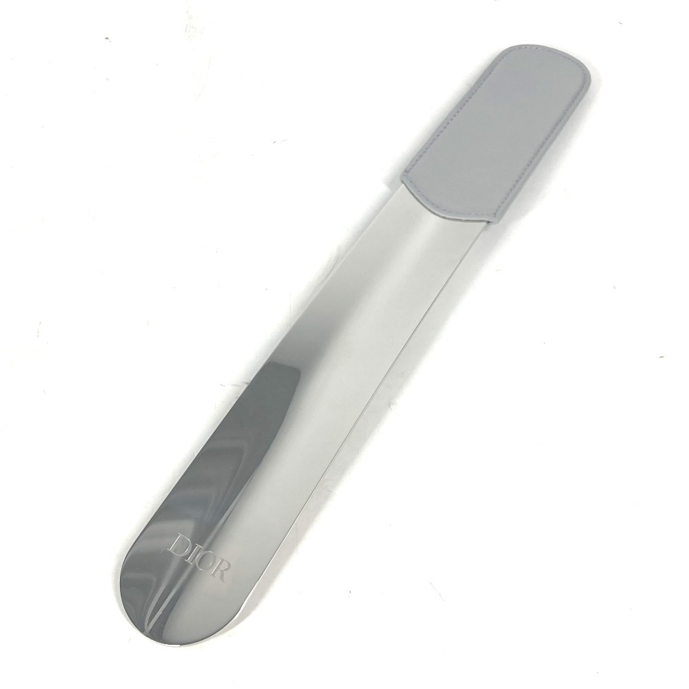 靴べら ロゴ シューホーン ノベルティ 靴ベラ インテリア レザー シルバー