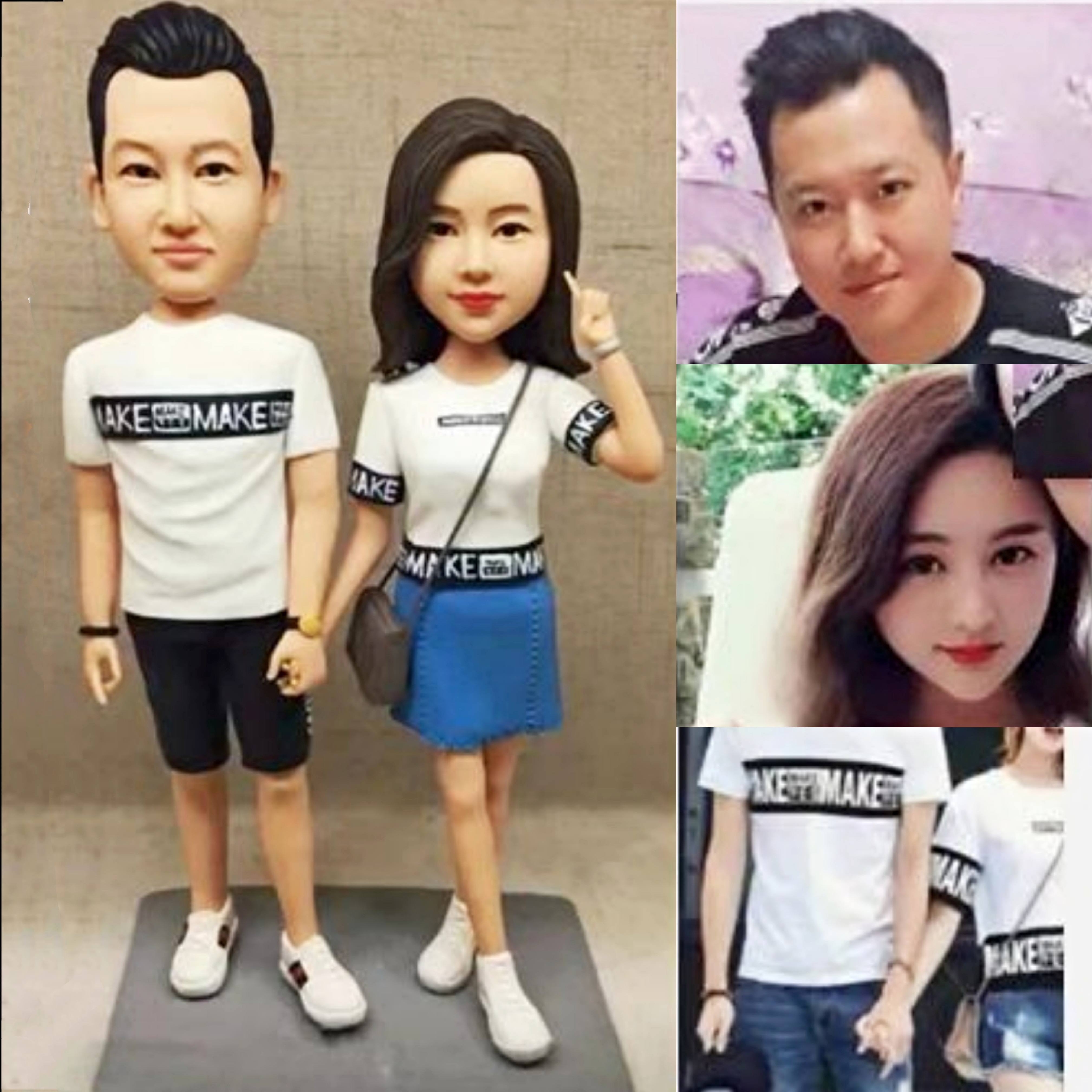 【オーダーメイド】3D肖像画 似顔絵 人形 フィギュア 結婚祝い 周年記念日 カップル 彼氏 彼女 夫婦 両親 贈呈品 記念品