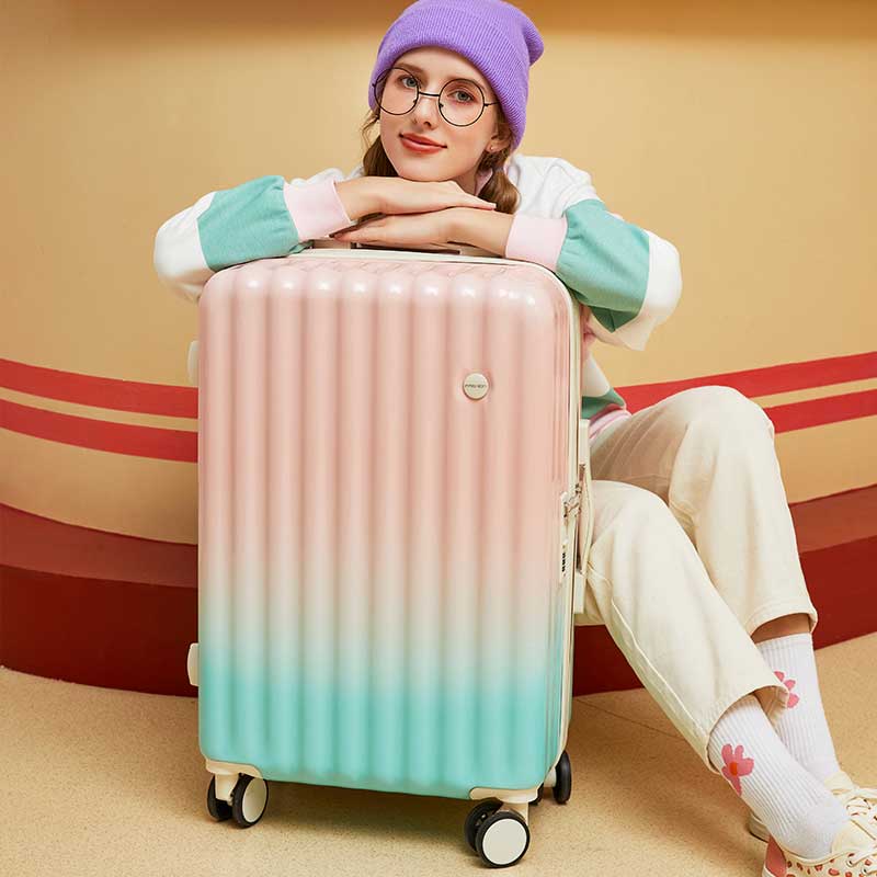 適切な価格 グラデーション色 スーツケース 送料無料SNS話題 キャリーバッグ キャリー 出張 旅行 万向輪 軽量 キャリーバッグ  colour:White + Purple - www.bsfk.com