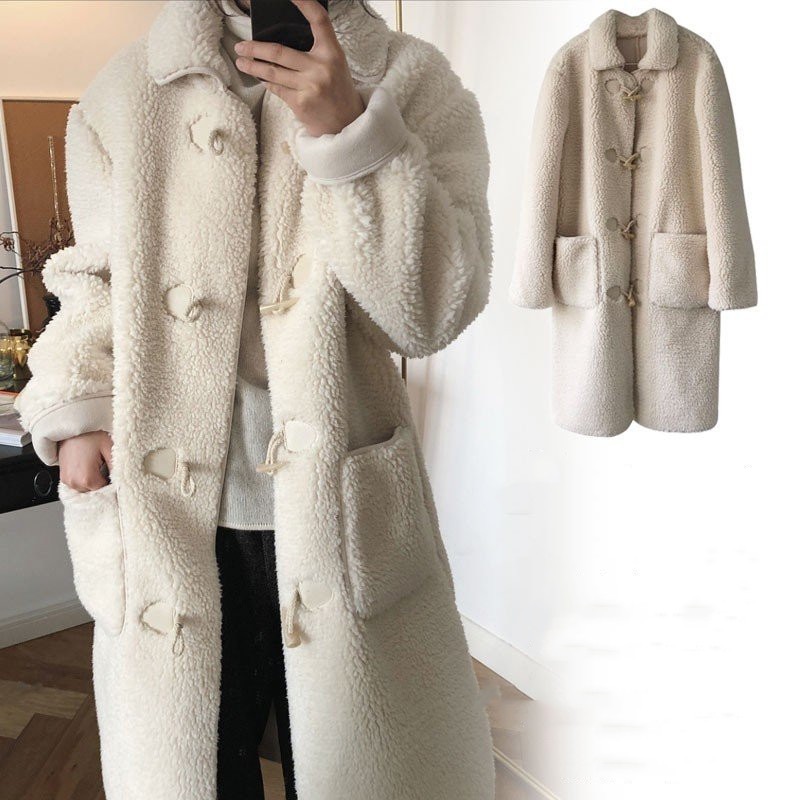ダッフルコート レディース ムートンコート アウター ムートン ロング丈 長袖 コート 無地 フェイ