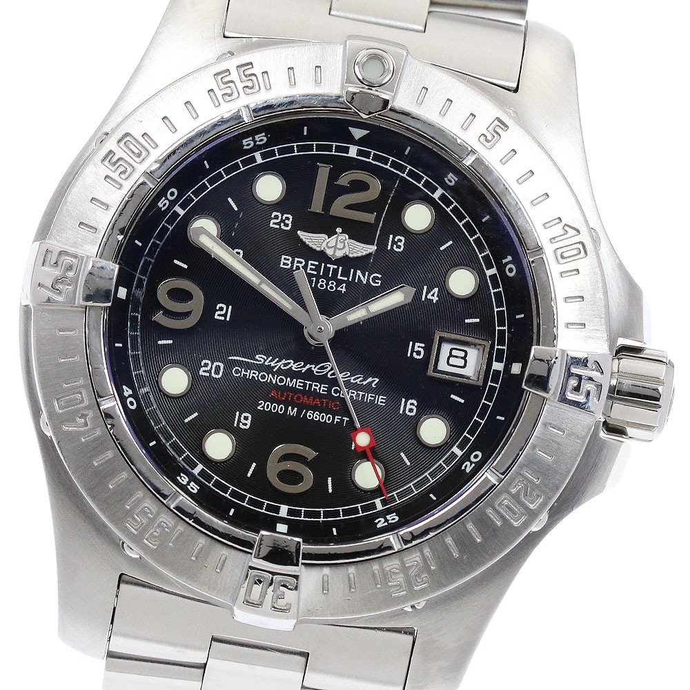 ブライトリング BREITLING A17390 スーパーオーシャン スチールフィッシュ デイト 自動巻き メンズ _896559【中古】