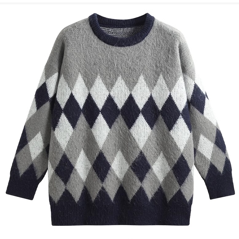 レディース トップス ニット セーター プルオーバー 長袖 ラウンドネック 襟なし ふわふわ ふっくら 伸縮性 かわいい 大人可愛い きれいめ シンプル カジュアル 上品 おしゃれ レトロ こなれ感