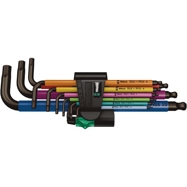 WERA ヴェラ ヘックスプラス L型 レンチ 9本組セット 1.5-10mm マルチカラータイプ 022089 工具 ツール DIY 作業工具 道具