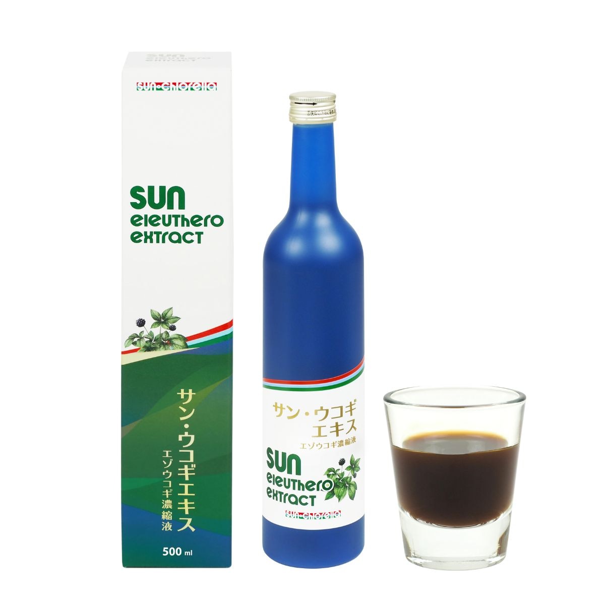 サン・ウコギエキス 500ml【6個セット】エゾウコギ濃縮液 高濃度 液体 高麗人参 エゾウコギエキス クロレラエキス 健康食品 sun chlorella サンクロレラ