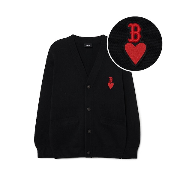 MLB ハート 全板 カーディガン BOS (D.Navy) ハートボタンカーディガン – BLUE ONLINE