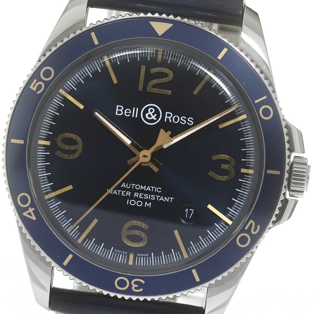 ベル＆ロス Bell＆Ross BRV292-BU-G-ST/SCA BRV2-92 アエロナバル デイト 自動巻き メンズ 良品 内箱・保証書付き_862976【中古】