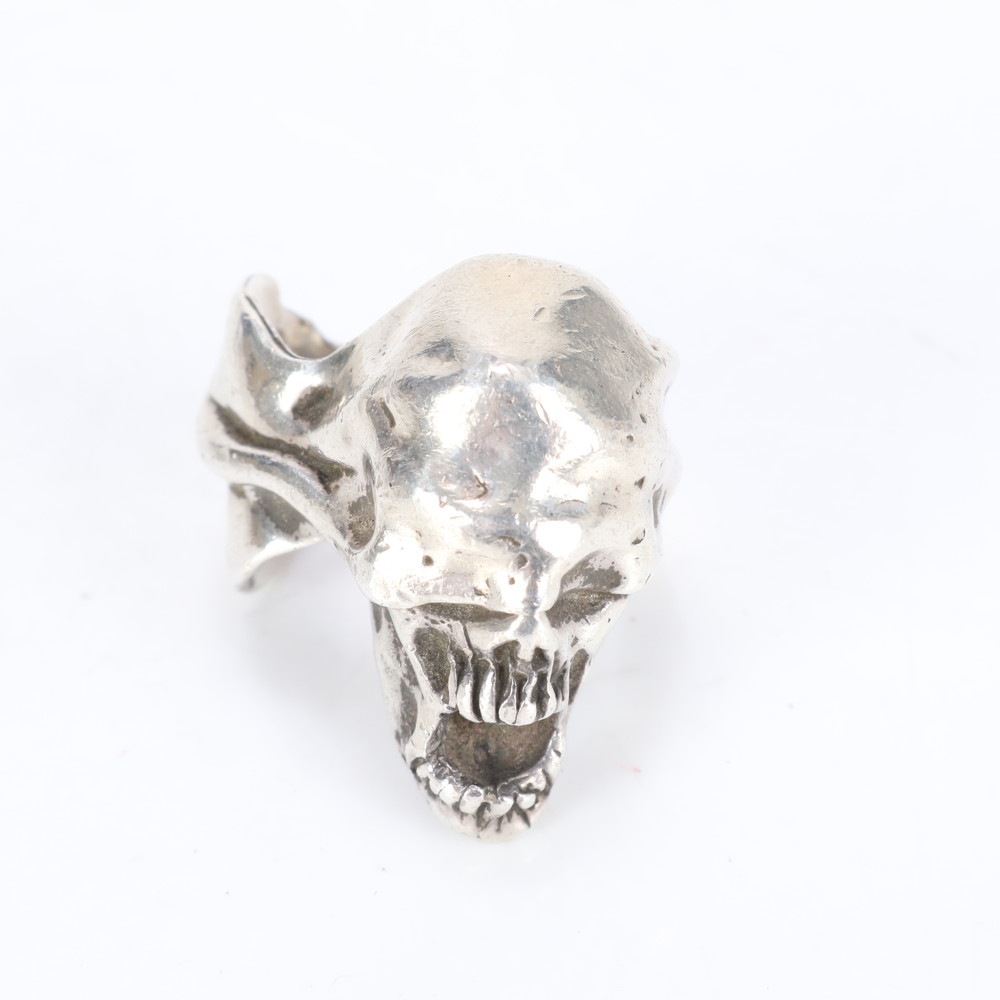 美品 DEAD MAEIA スカル 骸骨 シルバー アクセサリー 18号 リング 指輪 メンズ ECE CE9-1 中古