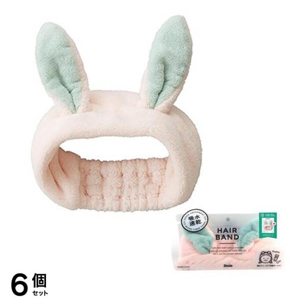 CB JAPAN (シービージャパン) カラリズーイ ヘアドライタオル 吸水アニマルヘアバンド 1枚入 (ウサギ) 6個セット