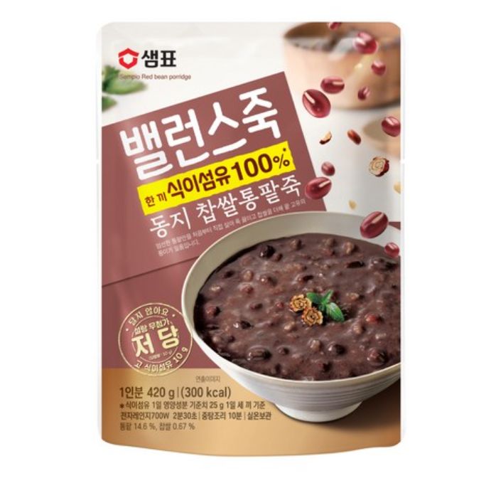 サムピョバランス粥420g 6個（もち米缶小粥など4種）