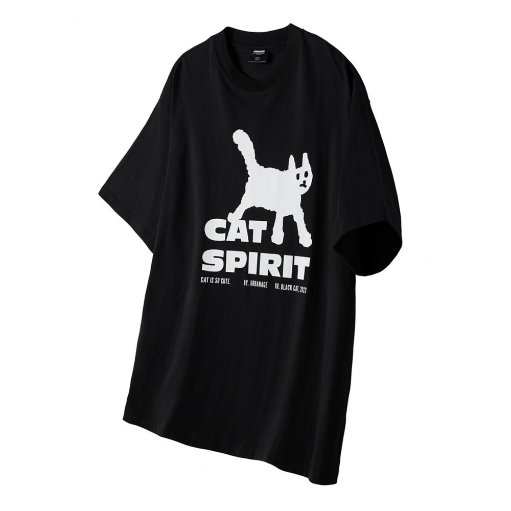 URBANAGE キャットスピリットオーバーショートスリーブブラック