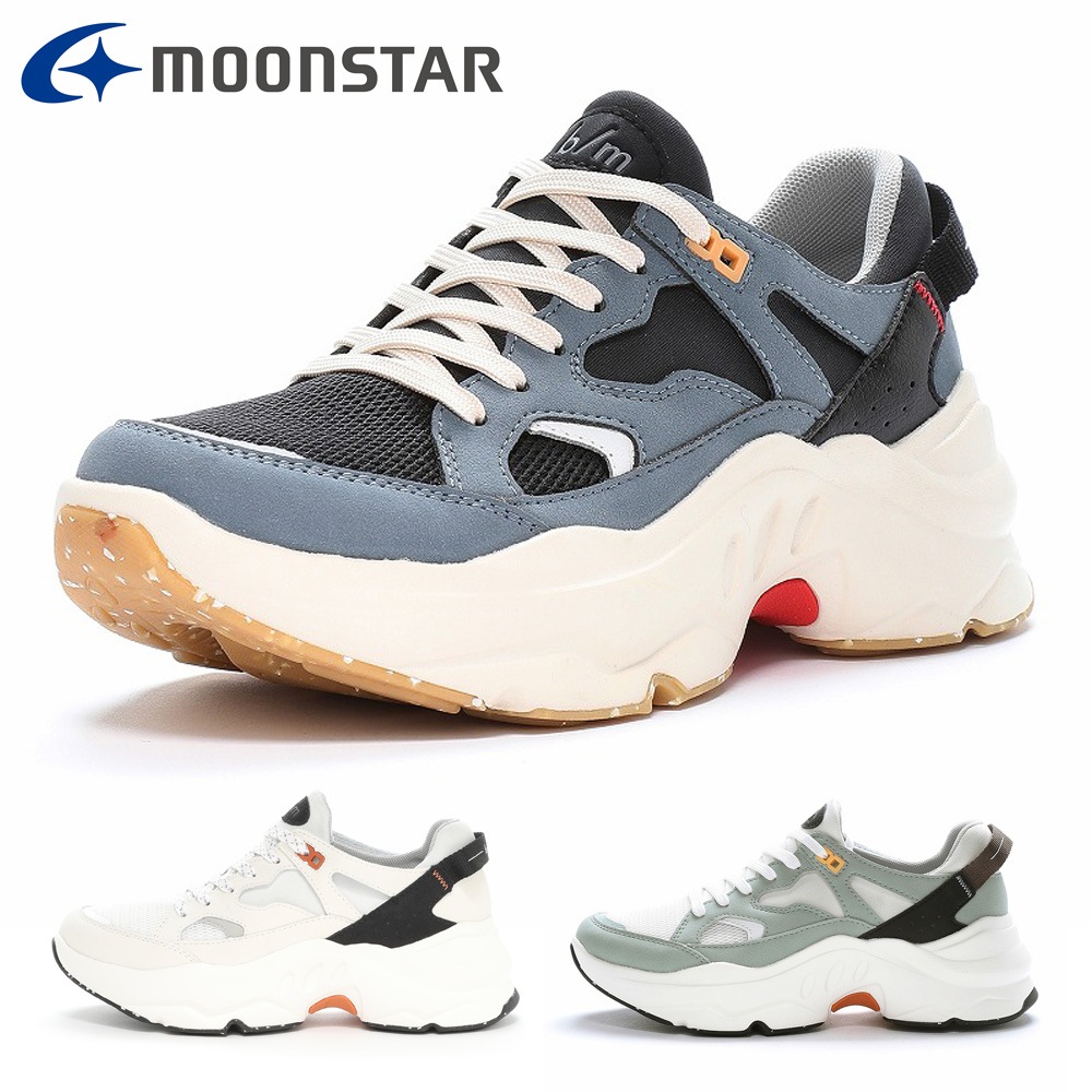 moonstar スニーカー メンズ レディース B/M01チャグ ムーンスター 厚底 ヒール高さ6cm 軽量 コンフォート