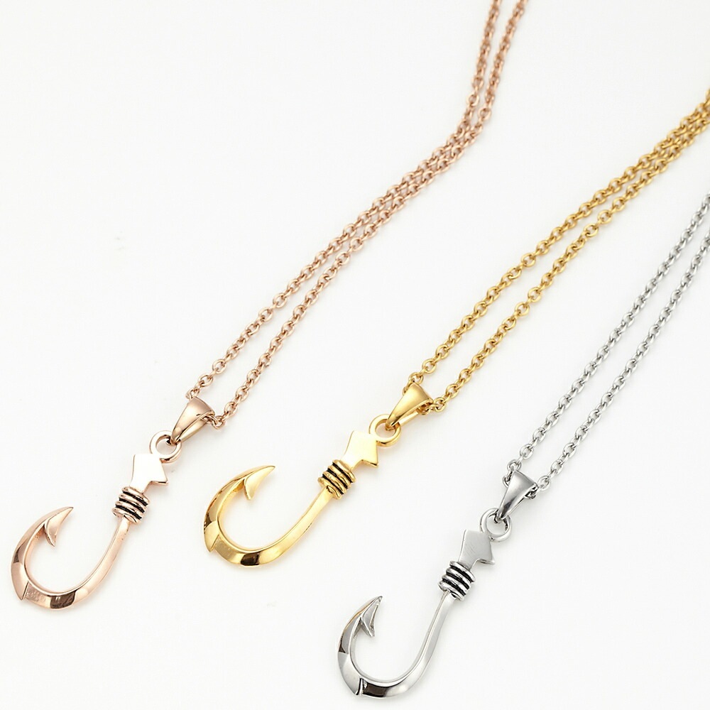 ネックレス メンズ フィッシュフック サージカルステンレス製 低金属アレルギー 釣り針 シンプル 5,269円
