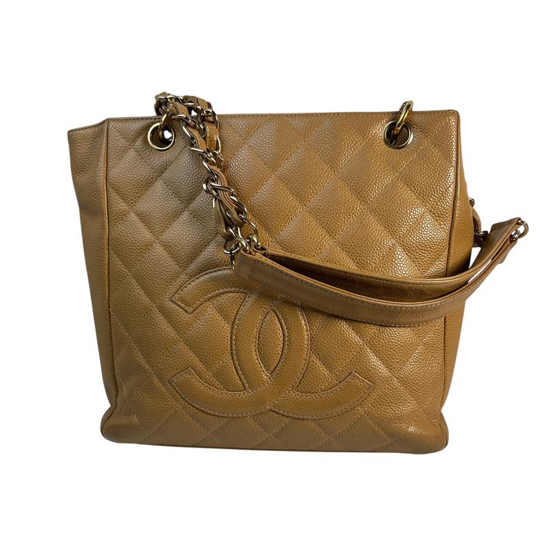 CHANEL シャネル ココマーク キャビアスキン ハンドバッグ ベージュ A-8513