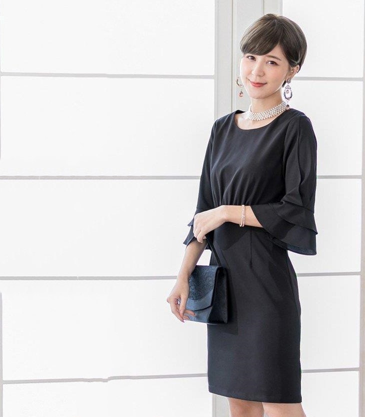 パーティードレス ミニドレス ミディアムドレス 結婚式 ワンピース 二次会 フォーマル 披露宴 ラッフル袖 演奏会 同窓会 発表会 卒業式 入学式