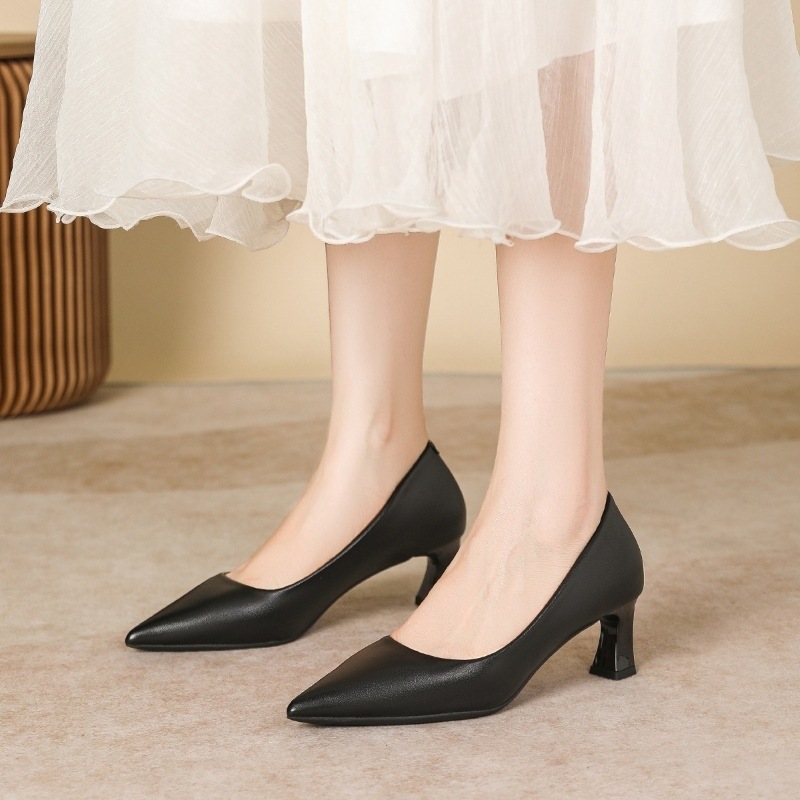 シューズ 靴 パンプス レディースシューズ レディースパンプス 太ヒール 5.5cmヒール 通勤パンプス 美脚 脚長 きれいめ 大人 お洒落 エレガント とろみ感 春 夏 秋 冬 オールシーズン