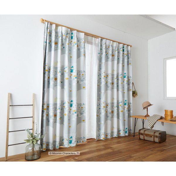 スミノエ A1004 カーテン ブルー 100135cm ムーミン ソフトメロディー A1004 1枚入 メーカー直送