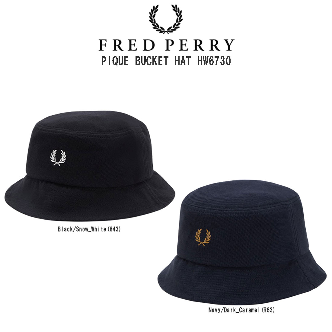 FRED PERRY バケットハット 帽子 小物 アクセサリー コットンピケ PIQUE BUCKET HAT HW6730