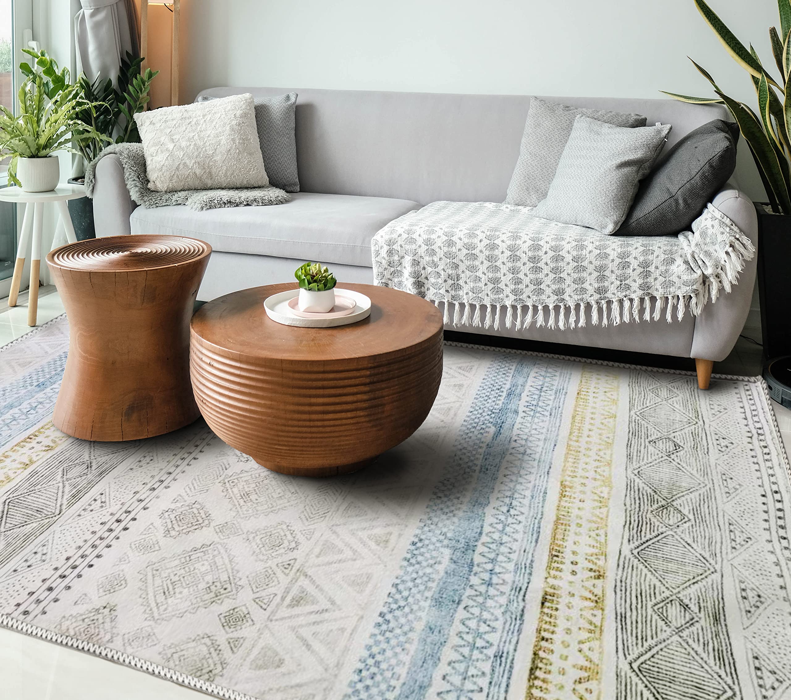 カーペット 北欧レトロラグマット ヴィンテージ カーペット 幾何学模様 滑り止め100*160cm洗える おしゃれ吸水速乾 華麗なカシミヤ ふわふわした手触りオールシーズン適用 床暖房対応 掃除易い