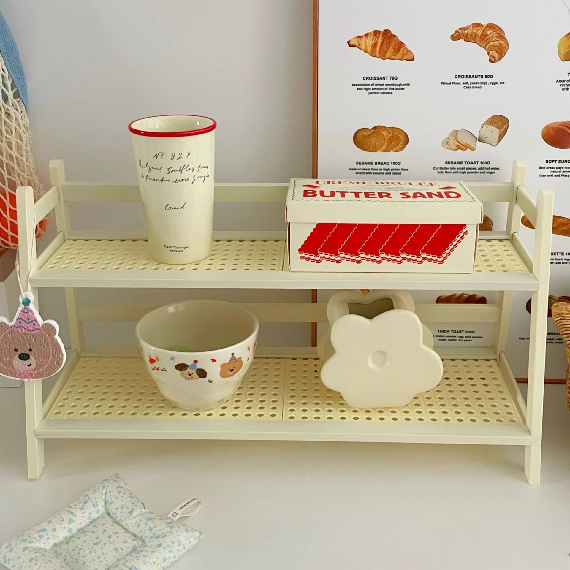 【20点セット】【送料無料】2階建てデスク棚学生寮本棚寝室オフィスキッチンカップ棚整理収納拡大