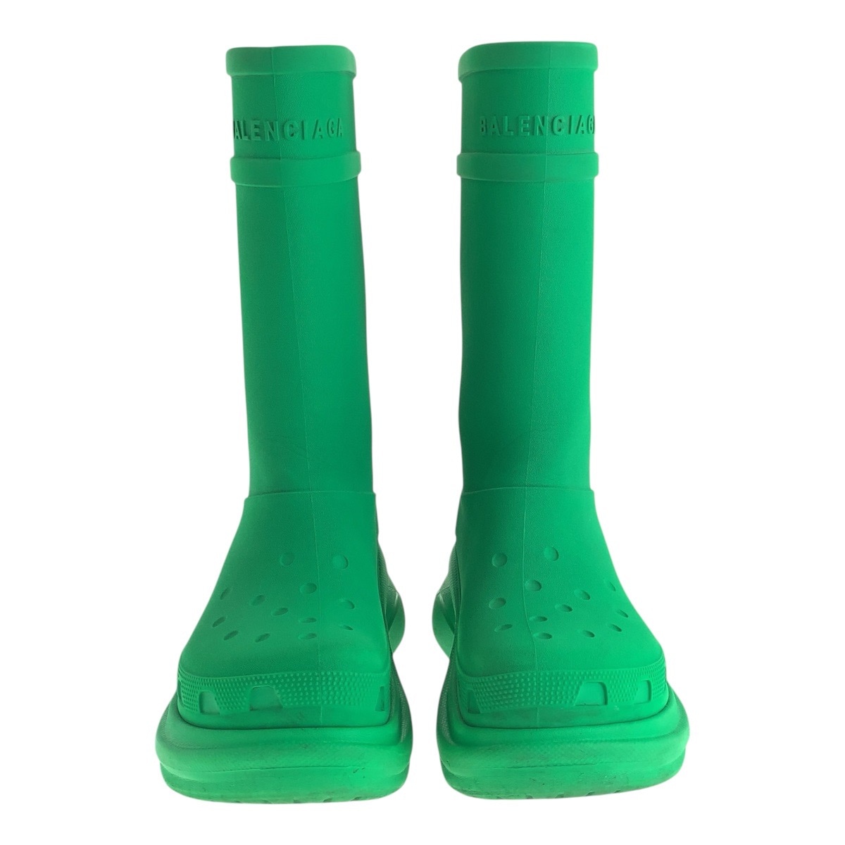 美品 クロックスコラボ グリーン ラバー ブーツ レディース 411457