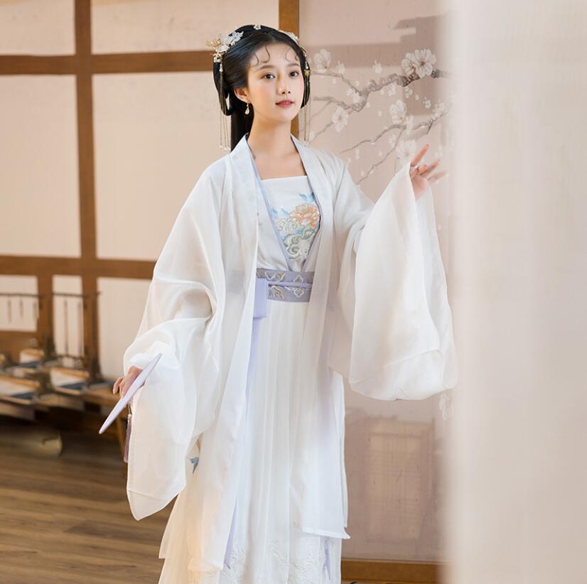 新品!レディース中華美品唐装漢服 花見 羽織 ロング丈スカート 中華ドラマ服 舞台服装/仙女古典美人服 レディース写真撮影ドレス華流ステージコスプレ衣装/中国古代宮廷風コスプレ衣装/学園祭パーティーダ