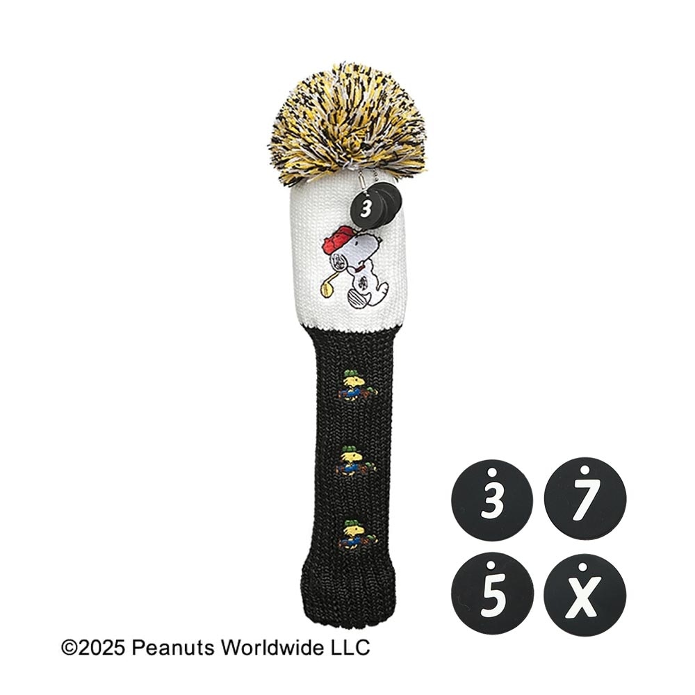 スヌーピー&ウッドストック ニット ヘッドカバー(フェアウェイウッド用) H-498 2025