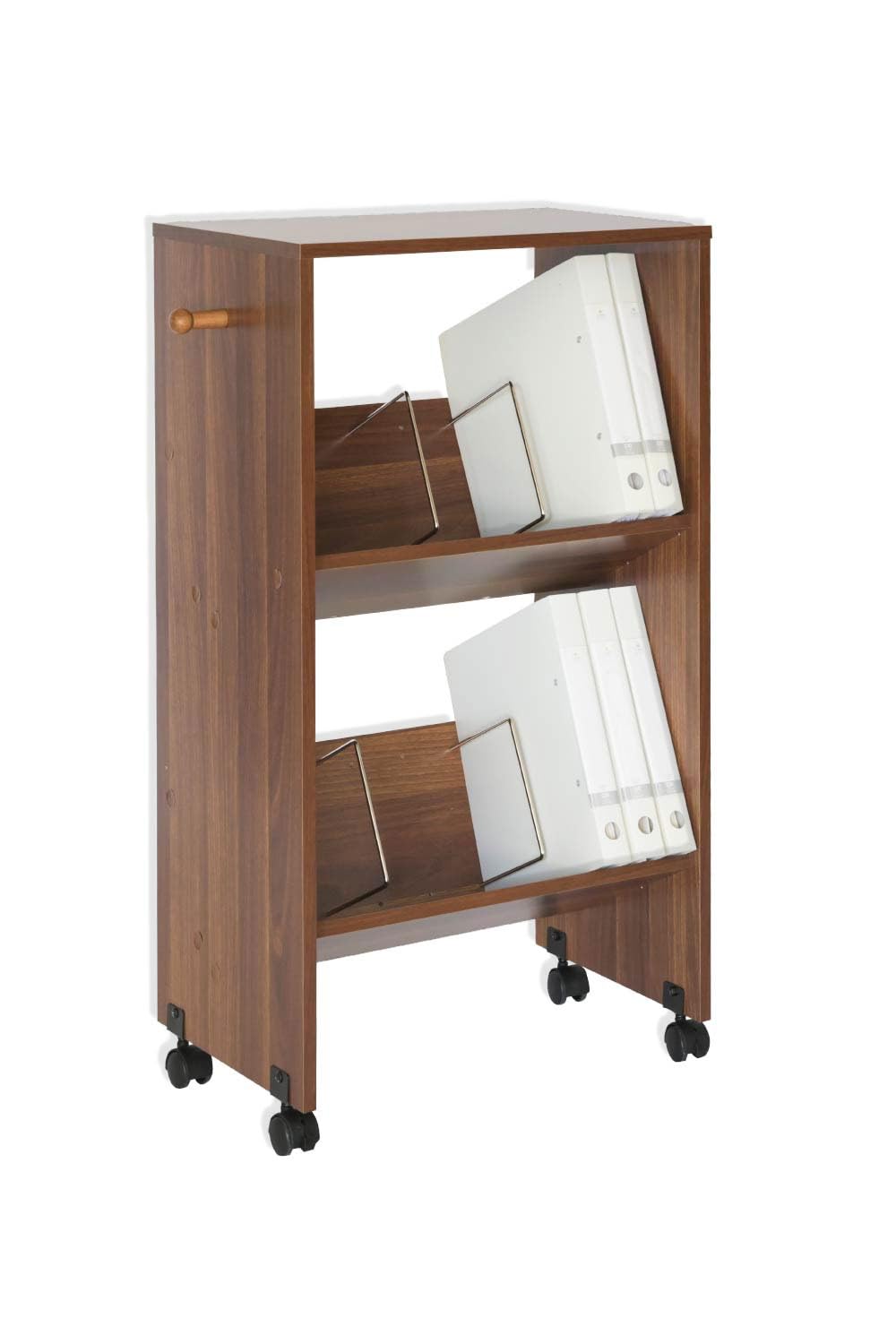 ツミイジャパン ファイルワゴン キャスター付き 2段 斜め a4 天板付き 幅50 高さ95 奥行 35 ブラウン 茶色 TJTZU0006BR