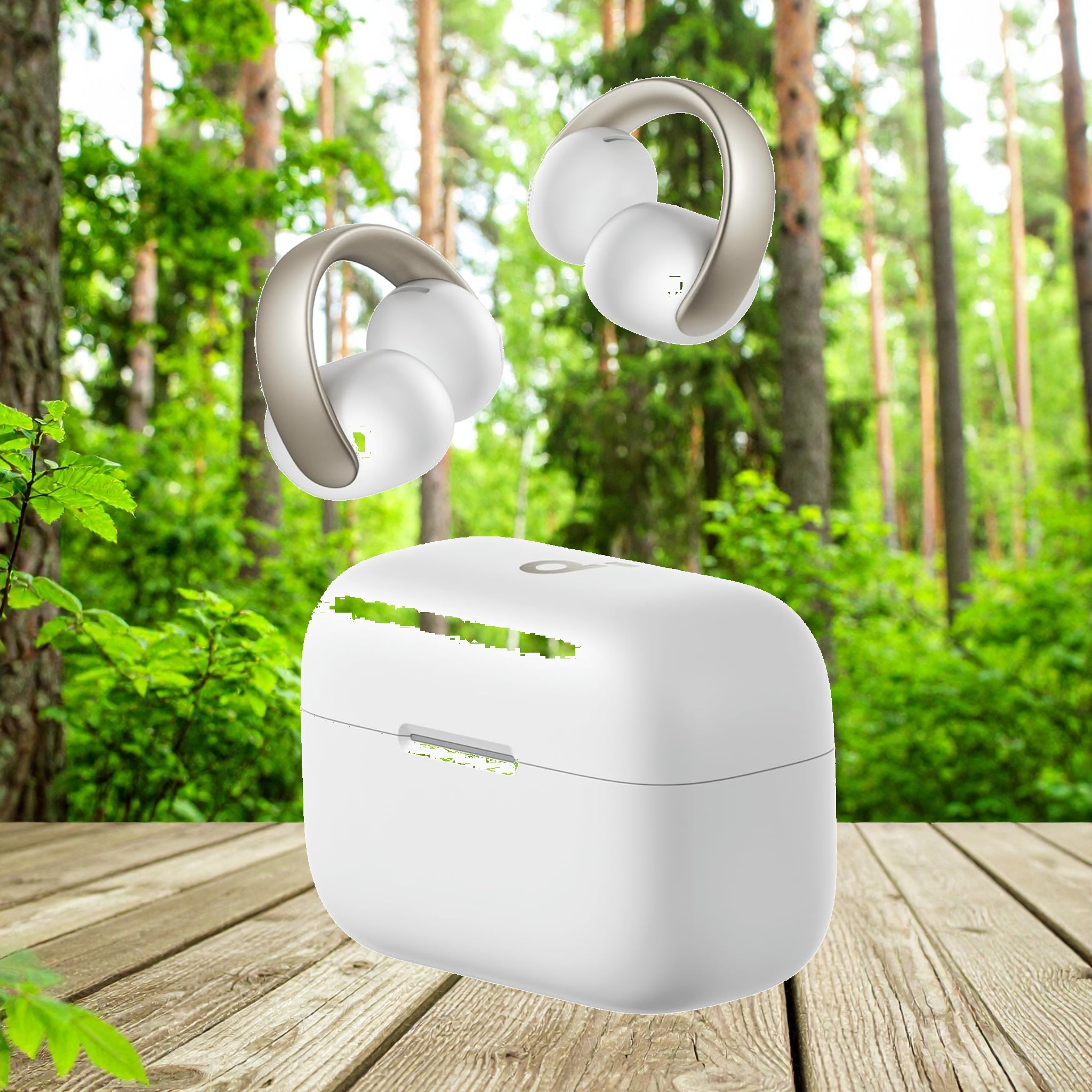 Anker Soundcore AeroClipBluetooth 5.4オープンイヤー型ワイヤレスイヤホンイヤーカフ IP55 防塵・防水規格 最大32時間再生 マルチポイント接続ホワイト&ゴールド