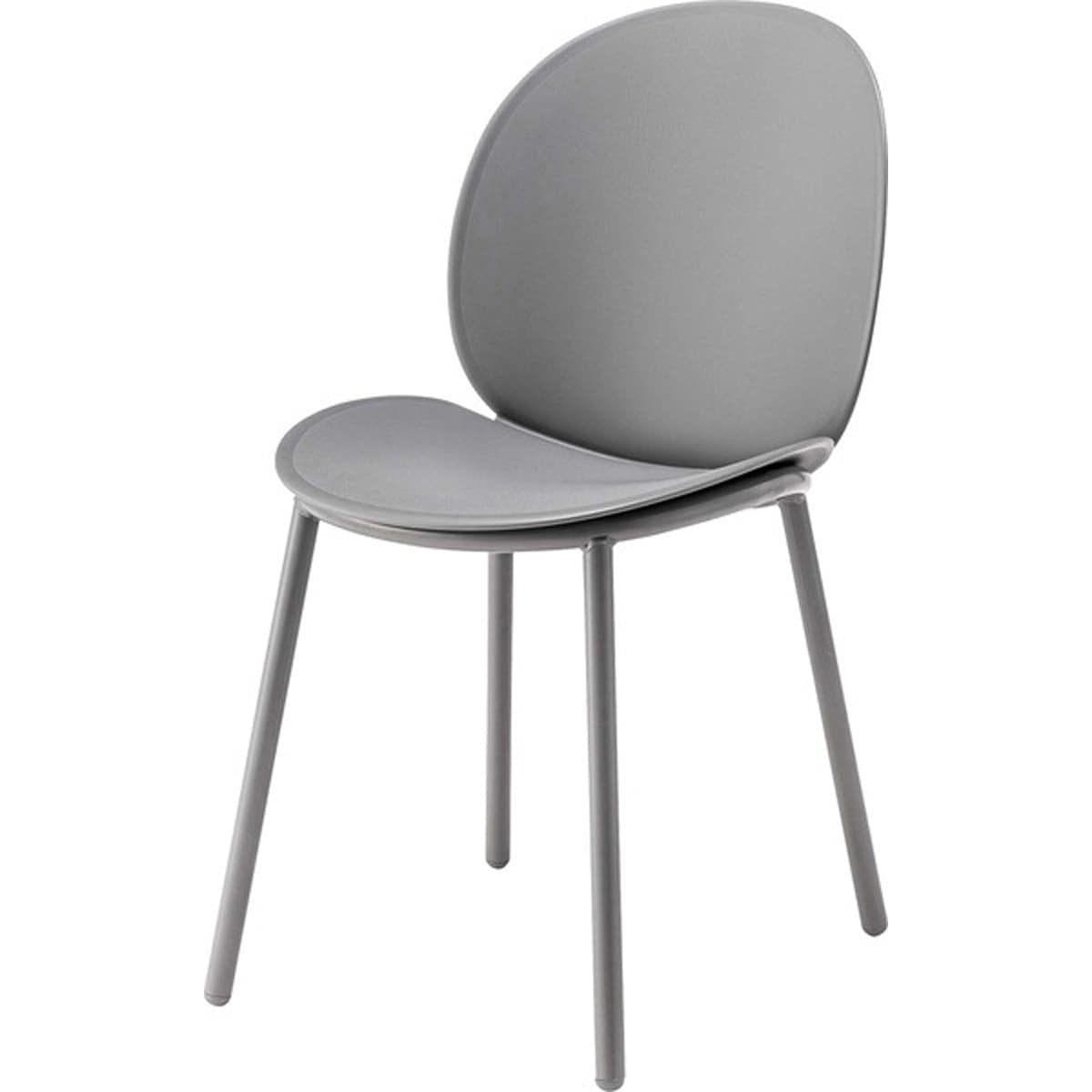 チェア PC-862GY ダイニングチェア チェアー 椅子 おしゃれ ポリプロピレン スチール シンプル グレー 灰 スタイリッシュ ガーデン 丸 肘なし ショップ 店舗 カフェ