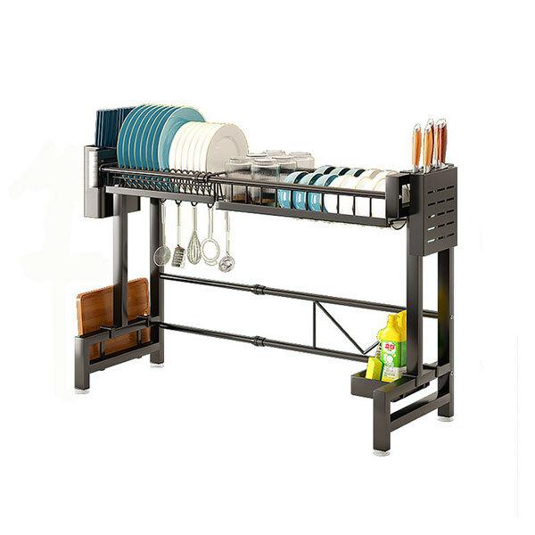 伸縮式 シンク上 水切りラック 一段 まな板ラック付き 水切りかご 箸立て付きキッチン収納 収納ラック 隙間収納 食器乾燥棚 収納棚 台所用品 8,392円