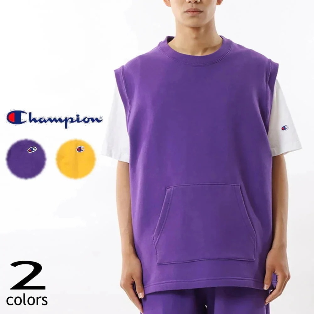 正規品 スリーブレススウェットシャツ MADE IN USA C5-X001 バイオレット（265） ゴールド（748）