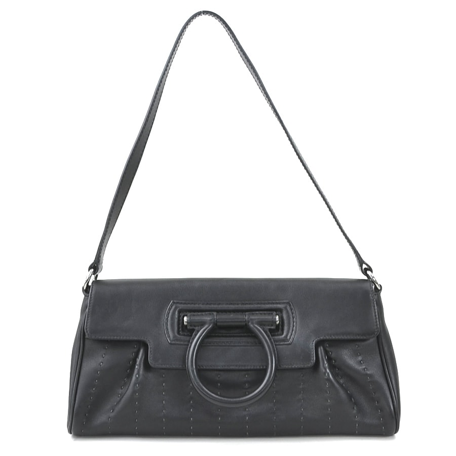 サルヴァトーレフェラガモ Salvatore Ferragamo ショルダーバッグ ガンチーニ レザー ブラック レディース e60455k