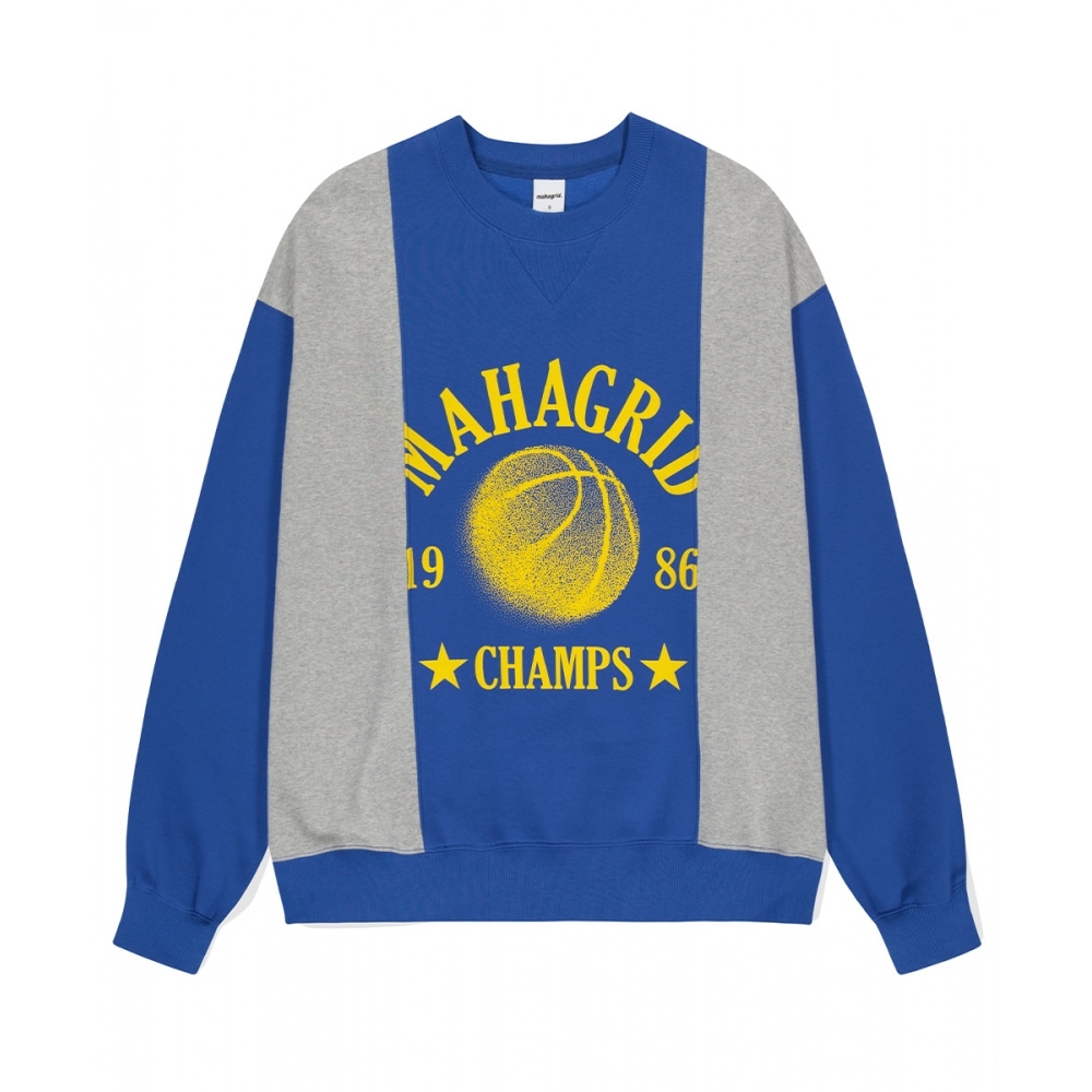 マハグリッドバスケットボールスプリットスウェットシャツブルー (MG2DFMM447A)