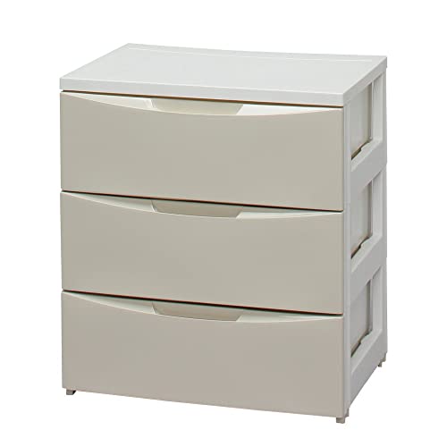 アイリスオーヤマ チェスト 3段 届いてすぐ使える完成品 日本製 幅55×奥行41×高さ61.5cm ホワイト / アイボリー 白 プラスチック COD-553 組立不要