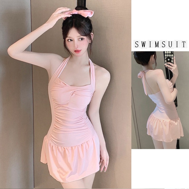 【1つ買うと10つ無料】水着女性のワンピースサスペンダーソリッドカラー保守的なスリムスリムスリムスイートピュアピュアフイムスーツバススーツ温泉 29,111円