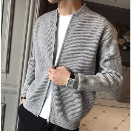 カーディガン メンズ 春 ニット カーディガン 長袖 アウター ニットカーディガン 前開き ジップアップ トップス