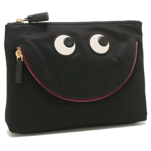 ポーチ ハッピー アイズ ブラック レディース ANYA HINDMARCH 5050925193559