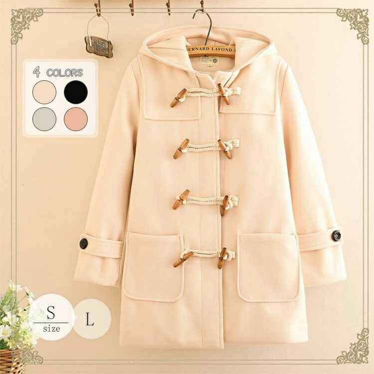 ダッフルコート ロングダッフルコート アウター コート 綿コート ロング ロングコート フード フード付き ショート丈 カジュアル 学生 保温 防寒 学校 通勤 フード付き 無地 通学 娘 彼女 可愛