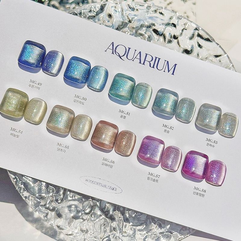 [YOGURT NAIL] 【Aquarium Magnet gel 】【10色 セット】 アクアリウム 神秘的な海の中の宝石のようなマグネットジェルネイル