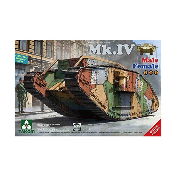 TAKOM 2076 Model Kit WWI Heavy Battle Tank Mk.IV 2 in 1 並行輸入品