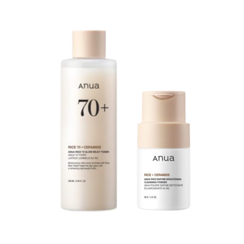 ライス70 グロウミルキートナー, 250ml +ライスブライトニング酵素洗顔パウダー, 40g