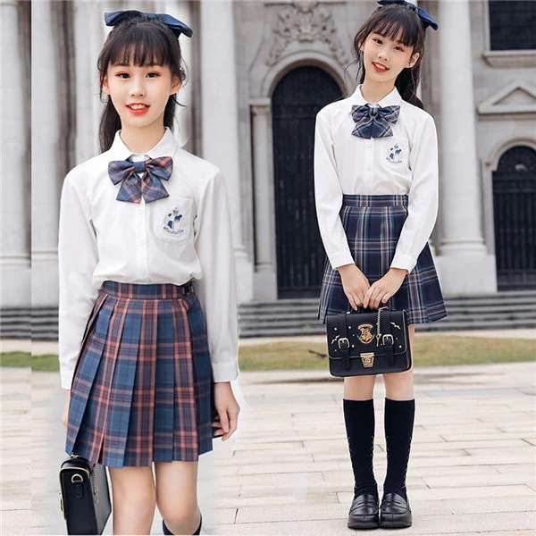 【大人気 急速出荷】卒業式スーツ チェック柄 女の子 制服 大きサイス シャツ スカート リボン 上下セット 入学式スーツ 女子 子供服 卒業式服 高校生 中学生 定番 jk スカート 通学 卒園式