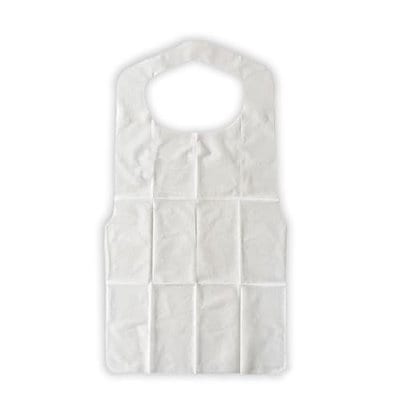 他サイト： 使い捨てソフトエプロン 白（不織布タイプ）100枚入の商品画像