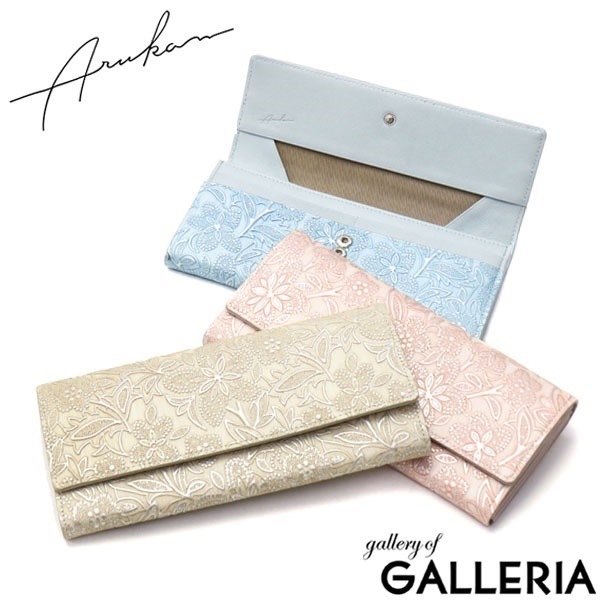 アルカン 長財布 Arukan クレア 財布 かぶせ ギャルソン束入れ 本革 革 花柄 レディース 1417-619