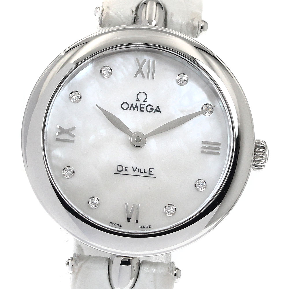 オメガ OMEGA 424.13.27.60.55.001 デビル プレステージ デュードロップ 8Pダイヤ クォーツ レディース _887876【中古】